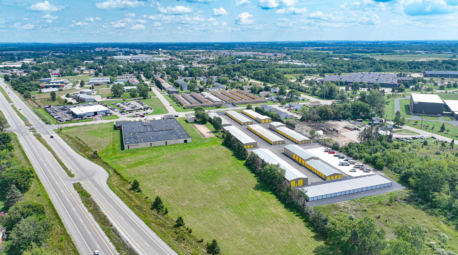Aerial view of the Secure & Go Storage facility at 1200 Central Ave in Holland, Michigan